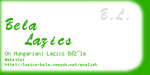 bela lazics business card